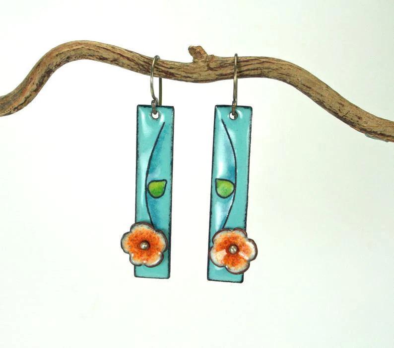 Danna | Enamel flower earrings