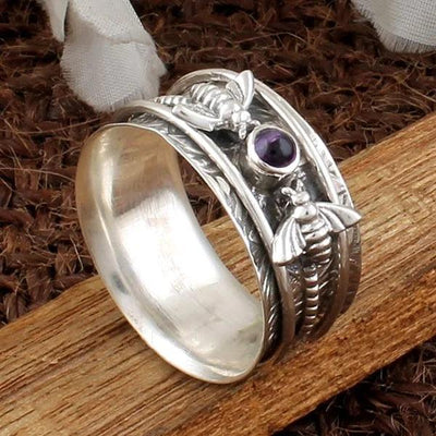 María | Purple Bee Gemstone Meditation Ring