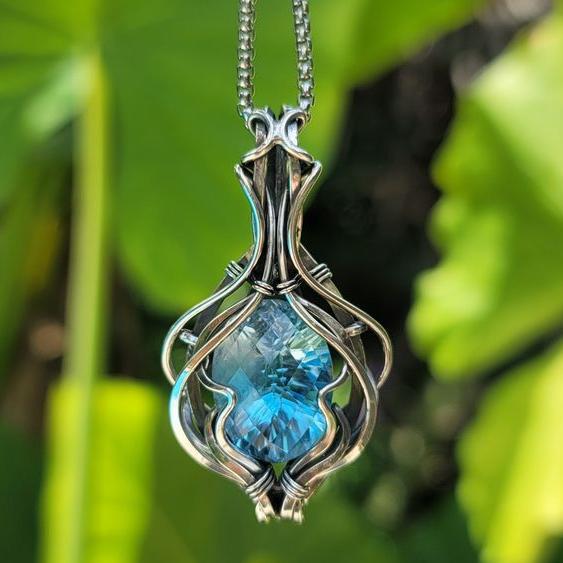 Raquel | Vintage blue necklace in silver