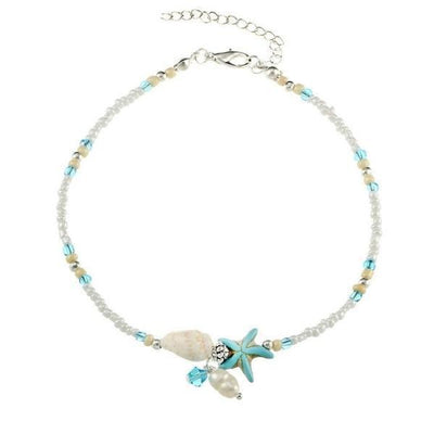 Julieta | Star and Shell Anklet Bracelet with Natural Stones