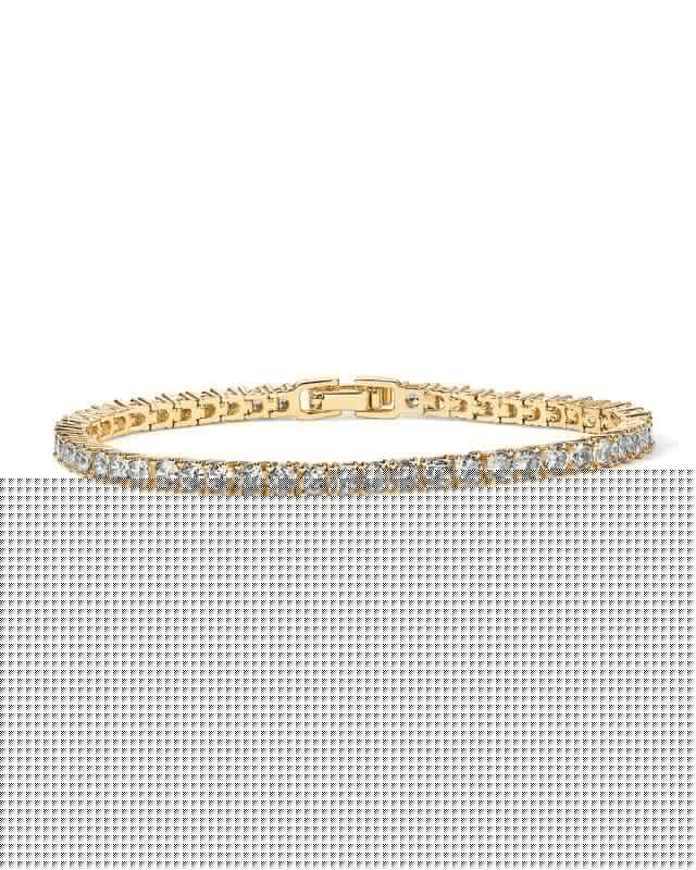 Leonor | Golden Glow: Dazzling Crystal Tennis Bracelet