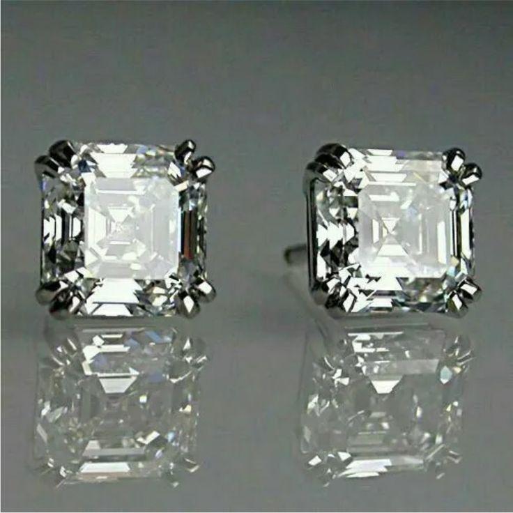Frida | Vintage cubic white silver earrings