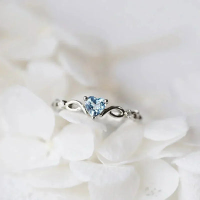 Wanda | Blue Zirconia Heart Ring in Sterling Silver