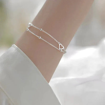 Wendy | Adjustable silver heart bracelet