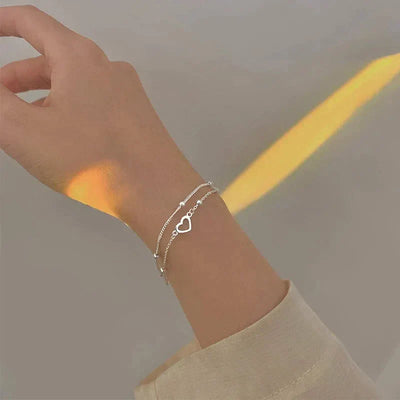 Wendy | Adjustable silver heart bracelet