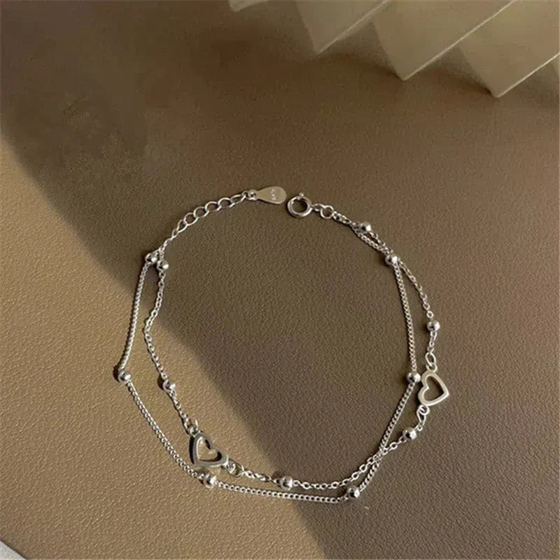 Wendy | Adjustable silver heart bracelet