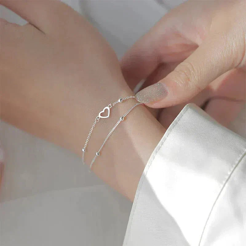 Wendy | Adjustable silver heart bracelet