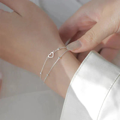 Wendy | Adjustable silver heart bracelet
