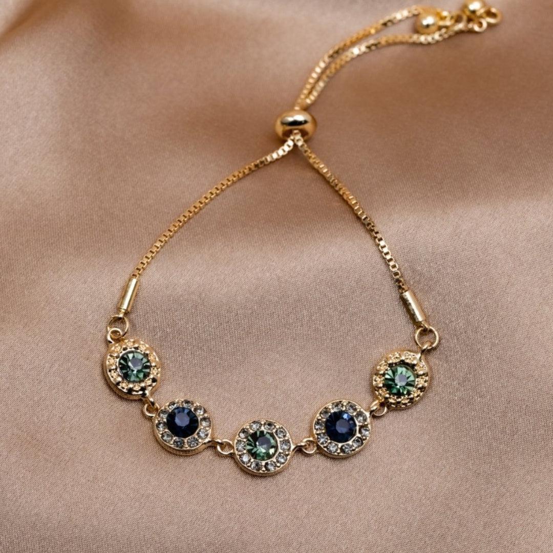 Dolores | Adjustable gold zirconia bracelet