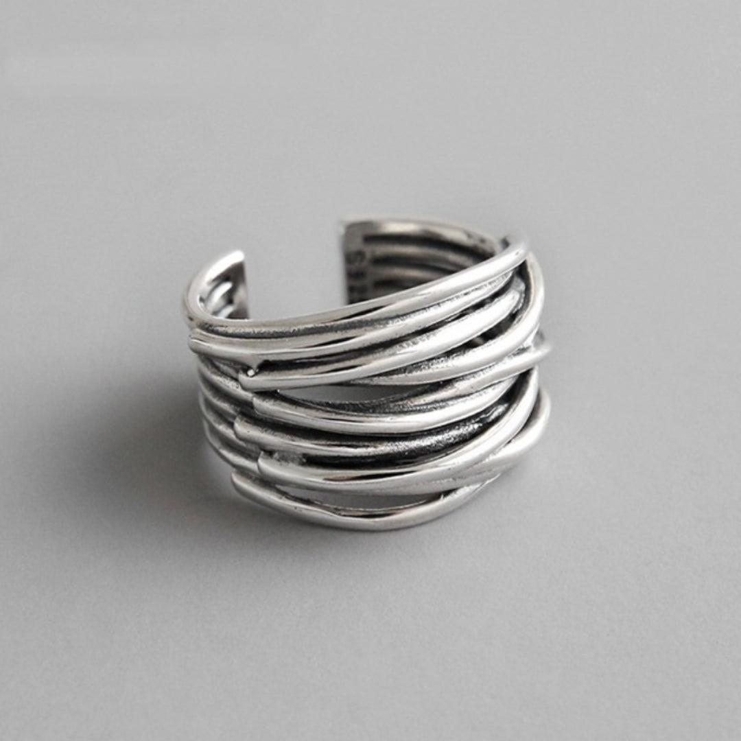 Diana | 925 Sterling Silver Layered Adjustable Ring