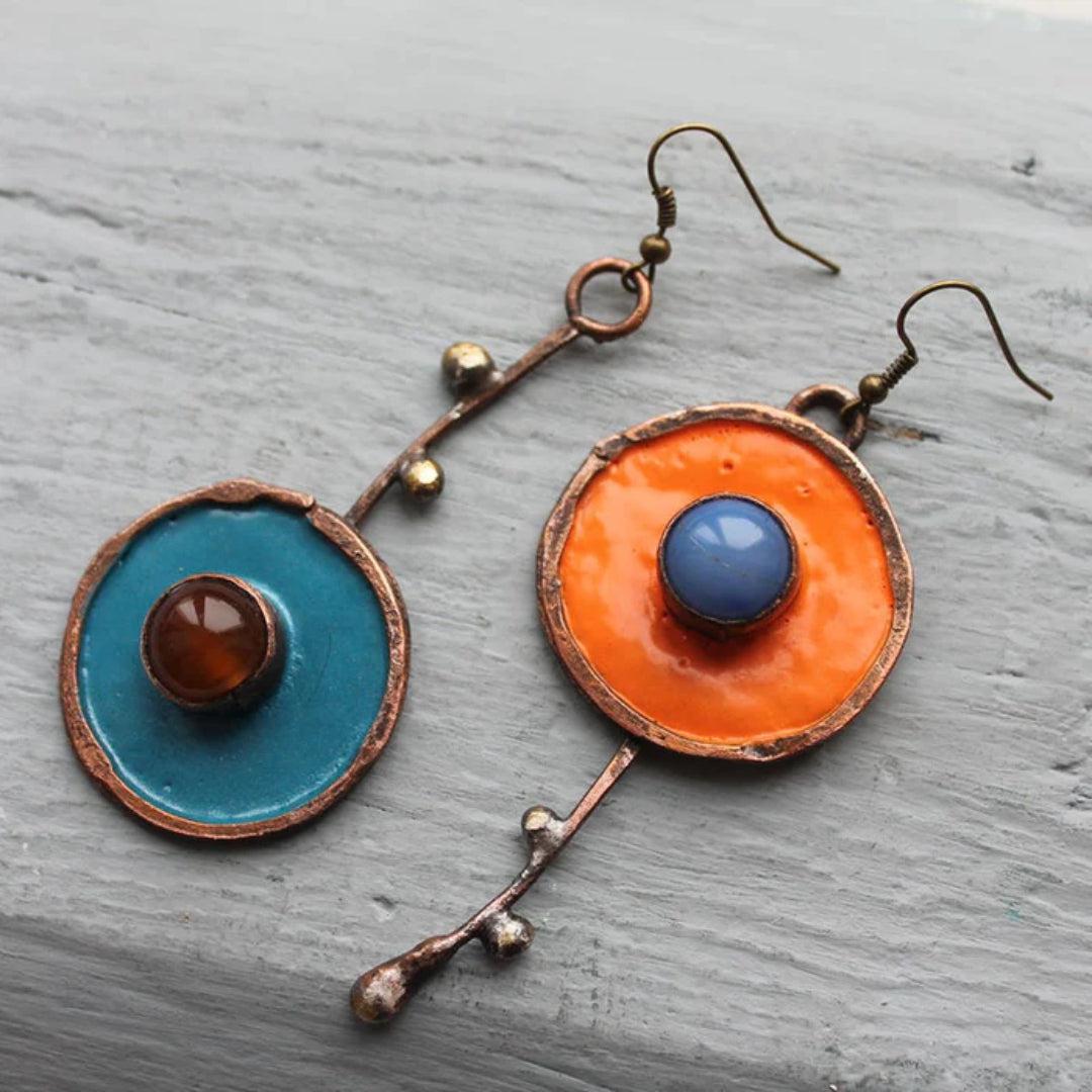 María Fernanda | Vintage hand-painted enamel earrings