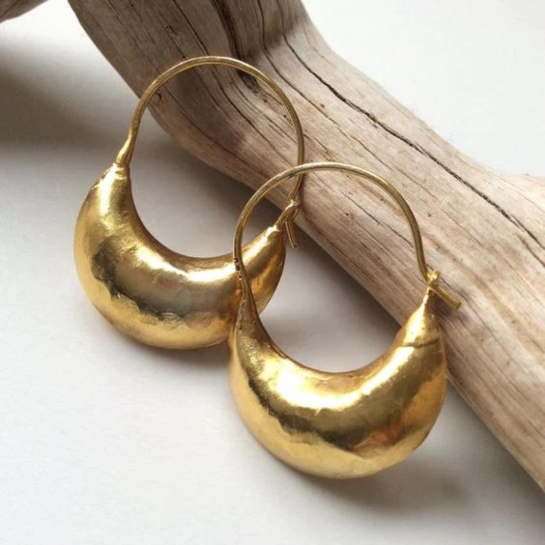 Celeste | Vintage gold basket earrings