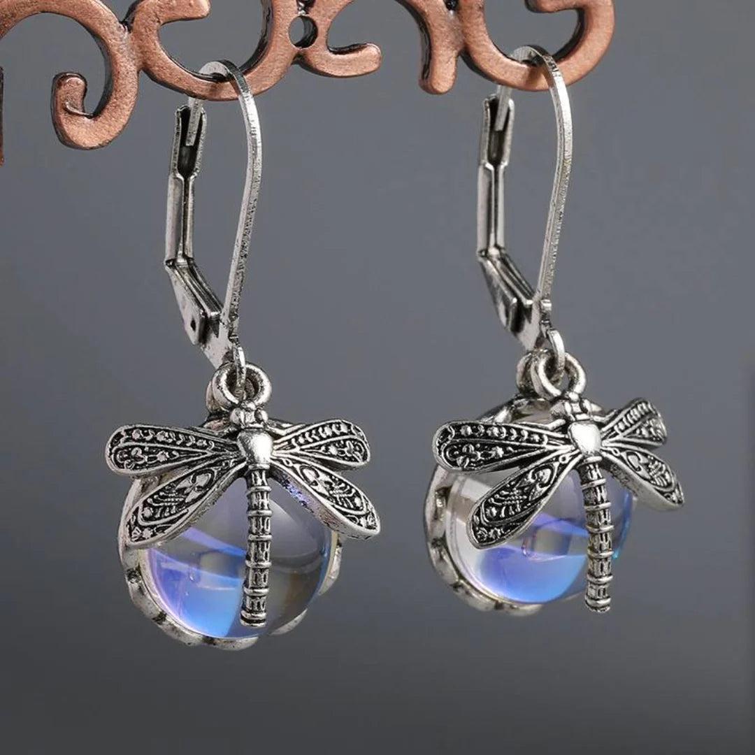 Natividad | Vintage Libelle earrings in sterling silver and crystal