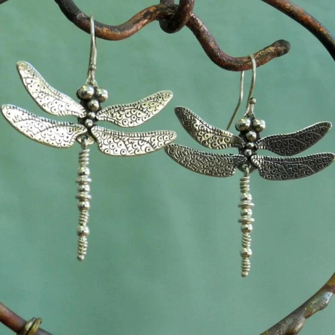 Nuria | Vintage dragonfly earrings in sterling silver
