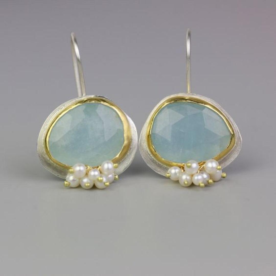 Nerea | Vintage light blue stone earrings