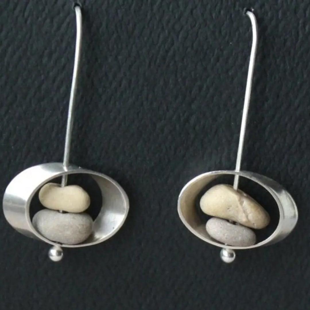 Belinda | Vintage stone and silver earrings.