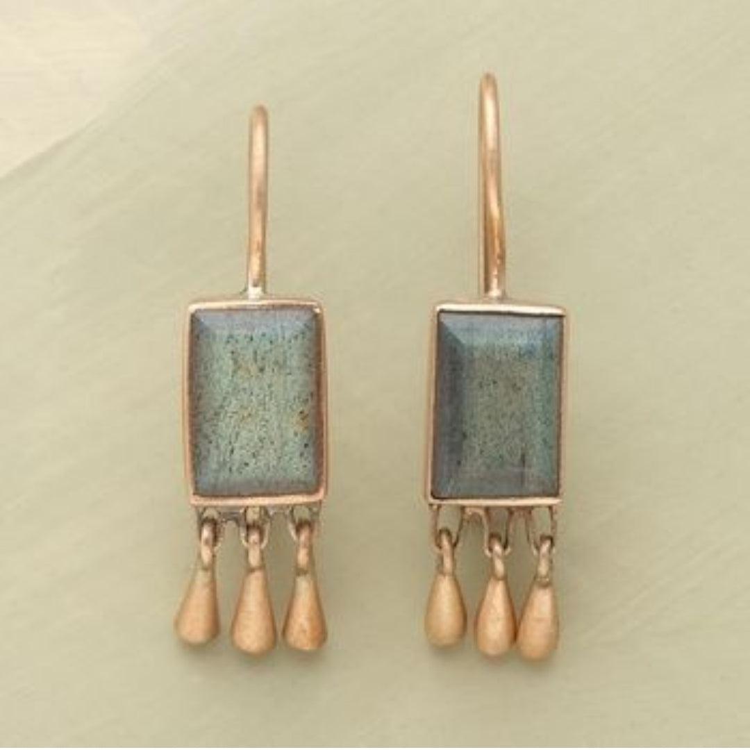 Brigida | Vintage earrings with stone and gold