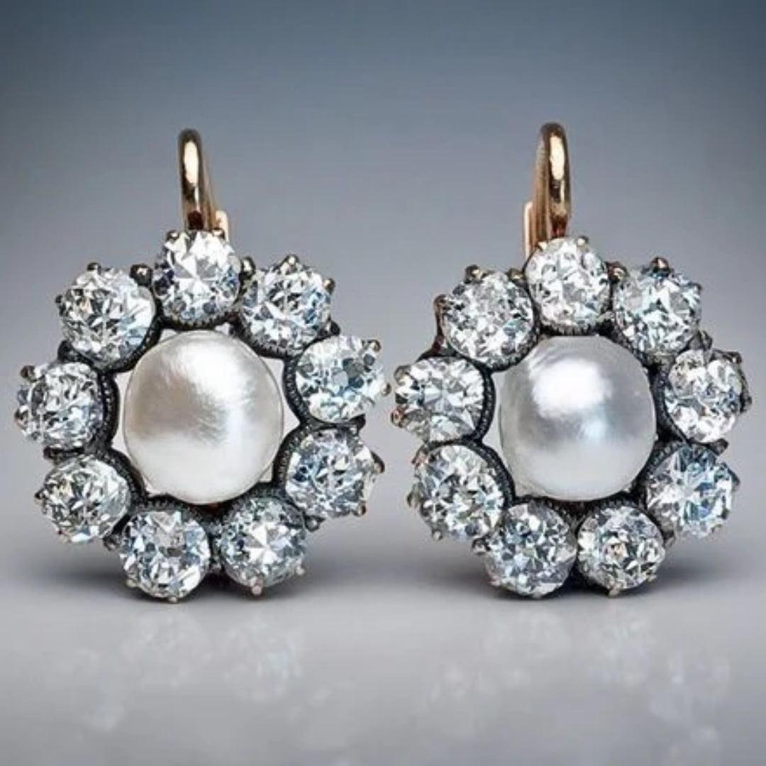 Elena | Vintage Beaded Mandala Crystal Earrings
