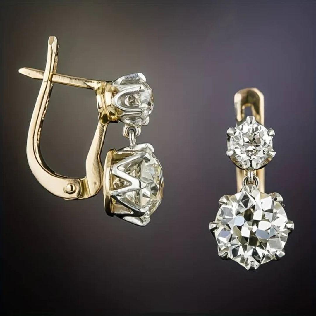 Marta | Vintage gold zirconia earrings