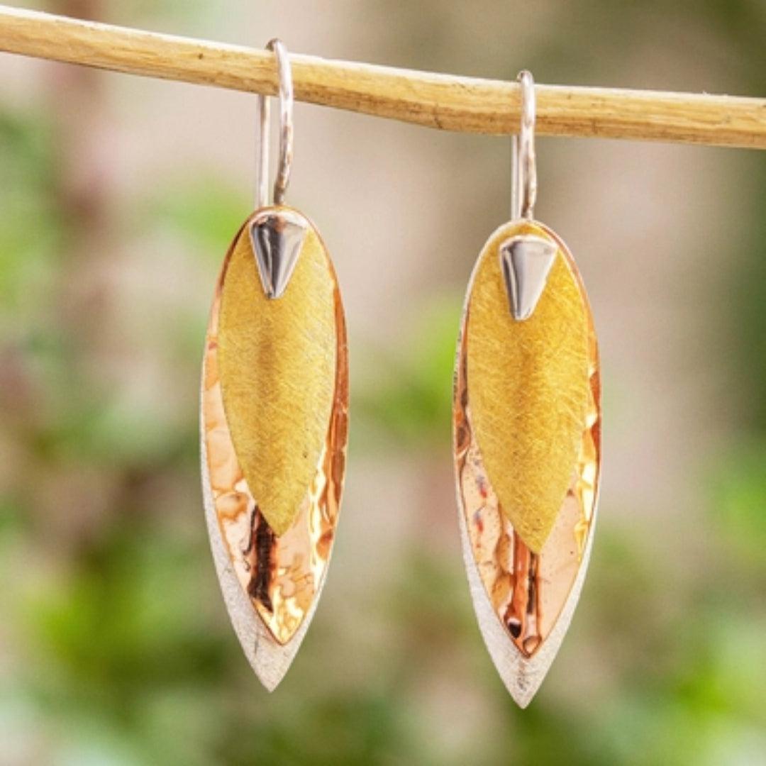 Paz | Vintage yellow dangling earrings