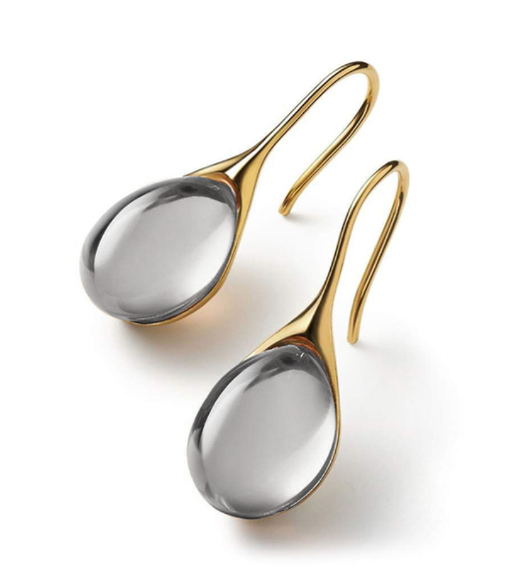 Guadalupe | Crystal dangling earrings in gold and silver.