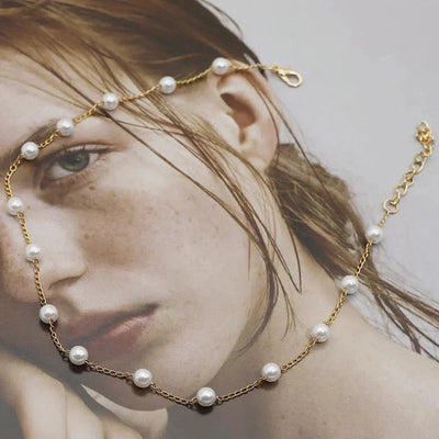 Margarita | Pearl necklace in gold