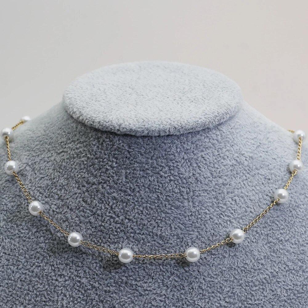 Margarita | Pearl necklace in gold