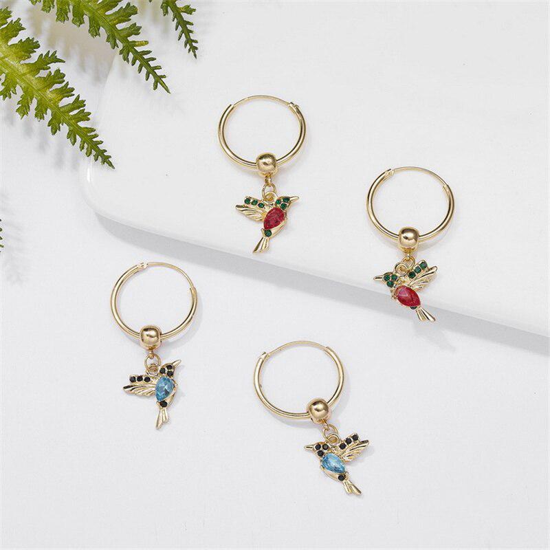Alejandra | Limited Edition Flying Hummingbird Earrings with Zirconia Inlay