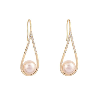 Tatiana | Rose gold pearl earrings