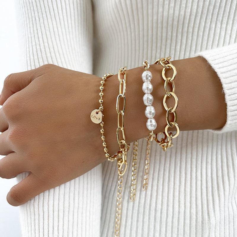 Florencia | Golden pearl bracelets
