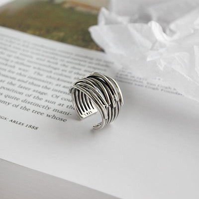 Diana | 925 Sterling Silver Layered Adjustable Ring