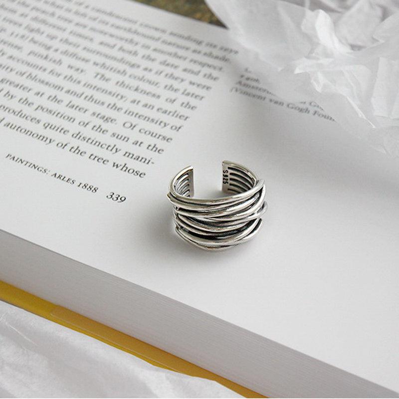 Diana | 925 Sterling Silver Layered Adjustable Ring