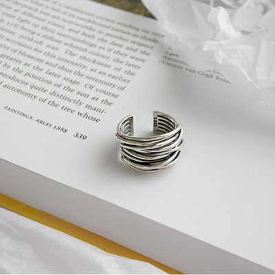 Diana | 925 Sterling Silver Layered Adjustable Ring