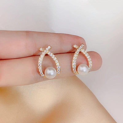 Lucía | Glitter pearl earrings