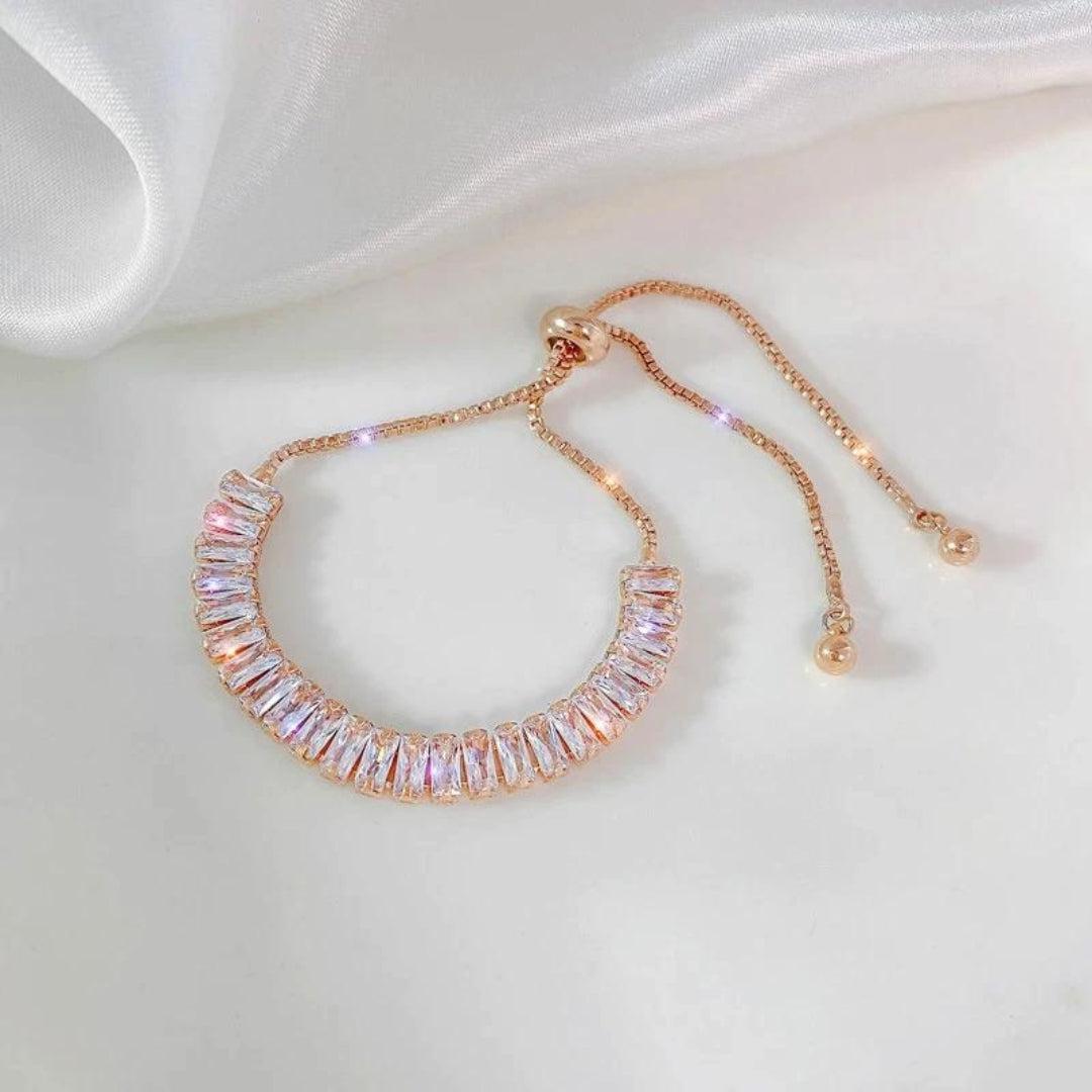 Juana | Adjustable cubic zirconia bracelet in gold and silver