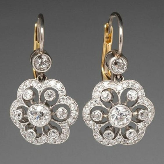 Elisa | Vintage crystal mandala earrings