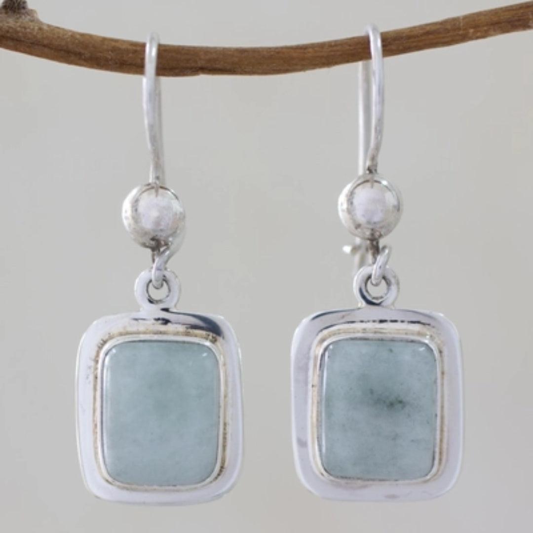 Verónica | Vintage blue square sterling silver earrings