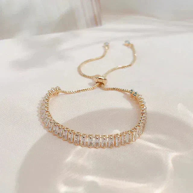Juana | Adjustable cubic zirconia bracelet in gold and silver