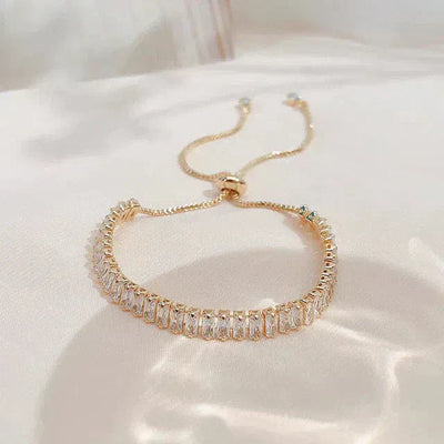 Juana | Adjustable cubic zirconia bracelet in gold and silver