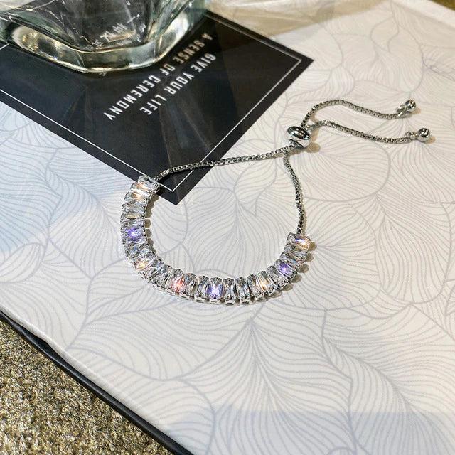 Juana | Adjustable cubic zirconia bracelet in gold and silver