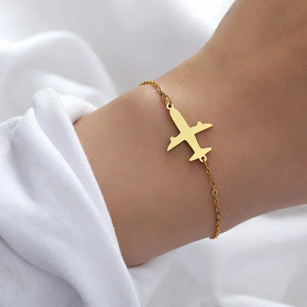 Julia | Gold airplane bracelet