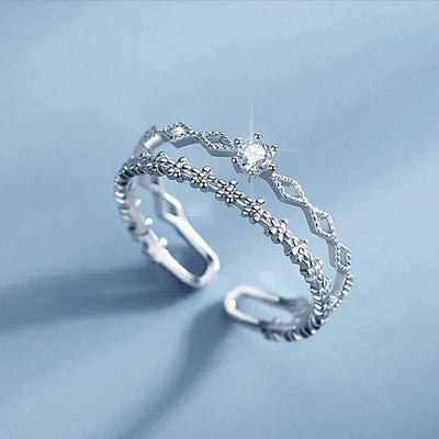 Fernanda | Adjustable silver ring with zirconia