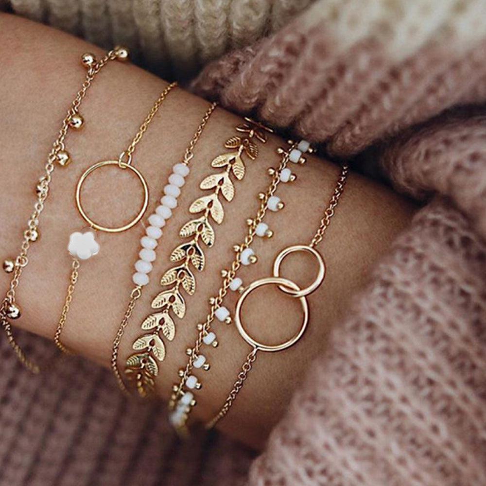 Katia | Pack of bohemian gold bracelets