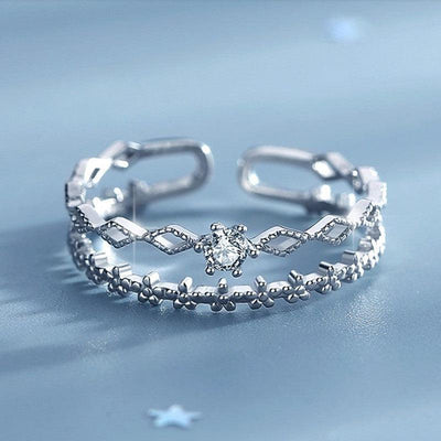 Fernanda | Adjustable silver ring with zirconia