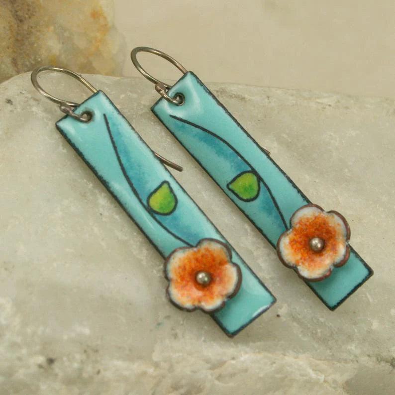 Danna | Enamel flower earrings