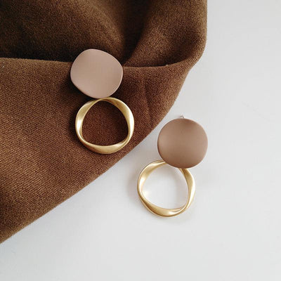 Ivanna | Braun gold-plated earrings