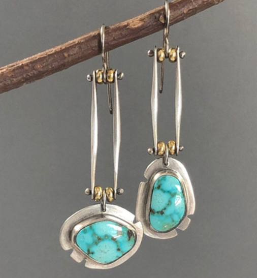 Irene | Two-tone turquoise earrings