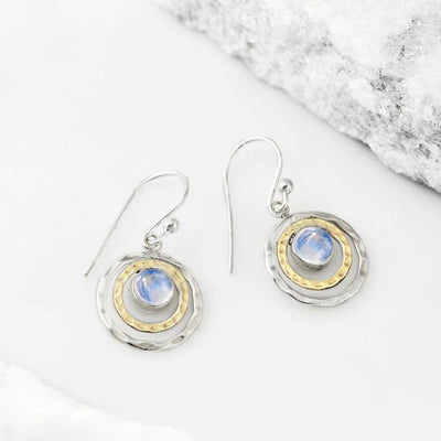 Yvonne | Boho Saturn Earrings with Turquoise Opal