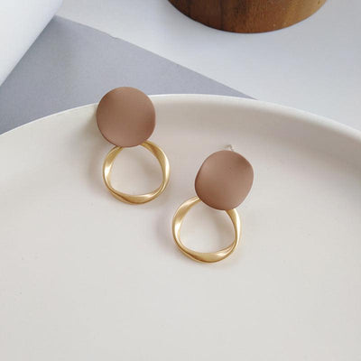 Ivanna | Braun gold-plated earrings