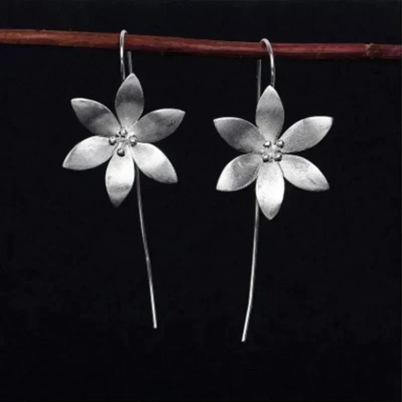 Rosa | Silver-plated bohemian flower earrings